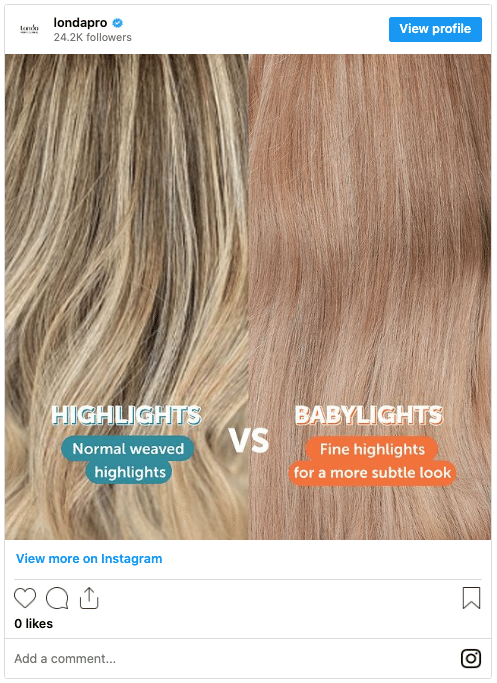 babylights vs highlights instagram post normal weaved highlights vs fine highlights for a more subtle look