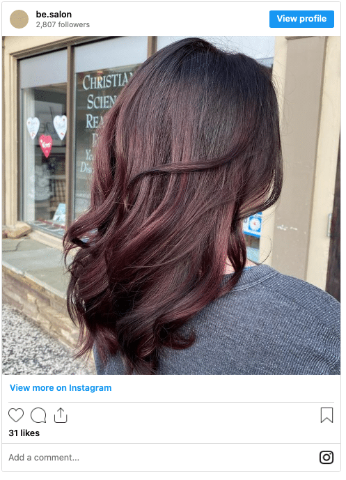 dark mahogany hair color instagram post