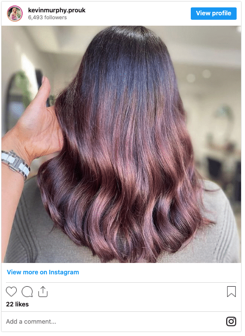merlot hair color instagram post