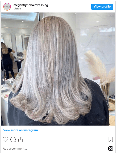 ashy silver blonde hair instagram post
