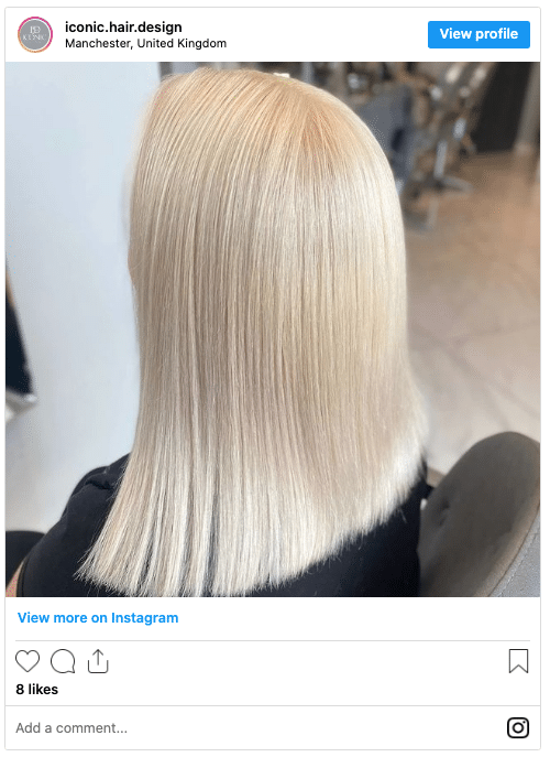 ice white platinum blonde hair instagram post