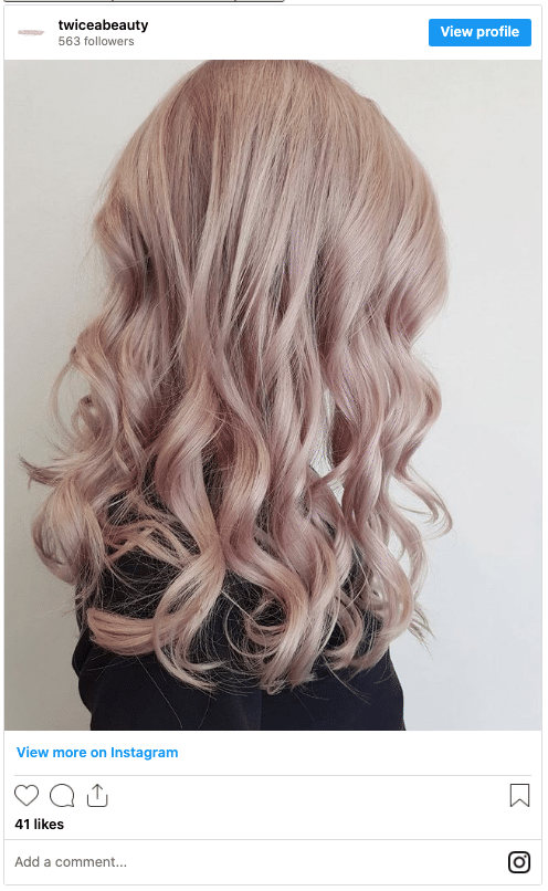 Cool rose hair color instagram post
