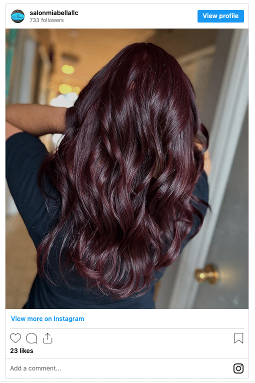cherry cola hair maroon hair color instagram post