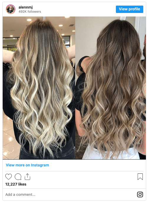 ombre hair vs highlights instagram post