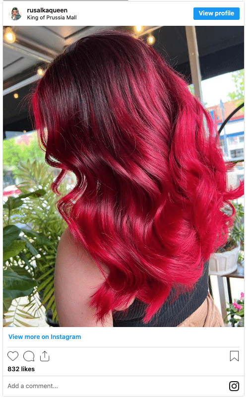 cherry red ombre instagram post