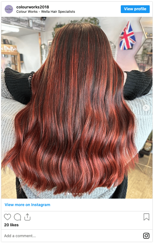 cherry red highlights instagram post