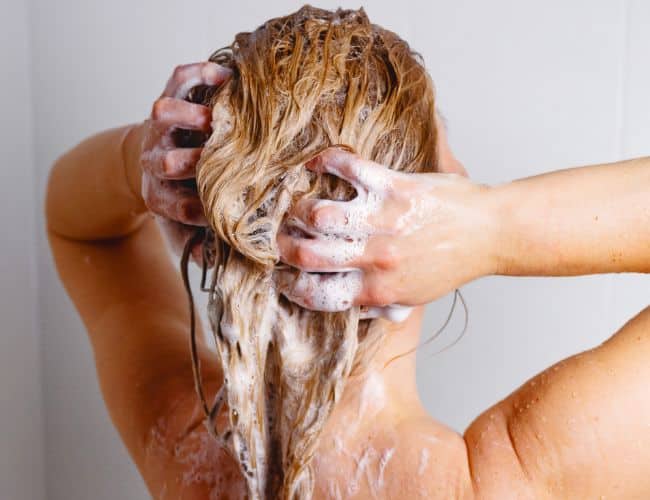how to tone down blonde hair with clarifying shampoo infographic