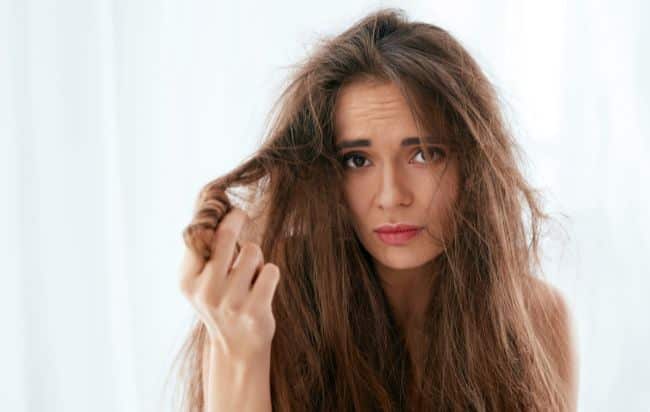 woman with long dry hair