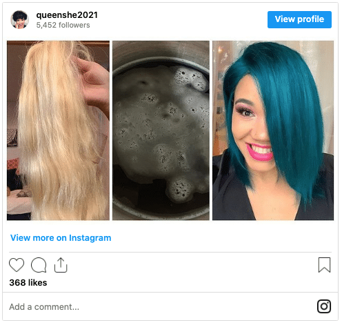 water color hair dye before and after instagram post