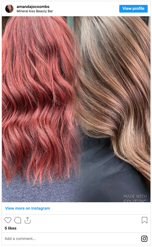 red to blonde hair before and after instagram post