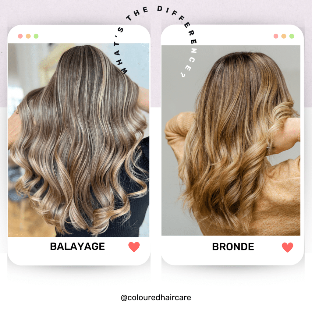 bronde hair - whats the difference between balayage and bronde infographic