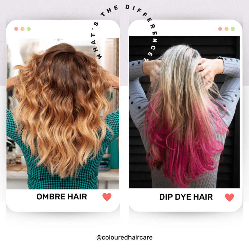 ombre hair vs dip dye hair whats the difference infographic