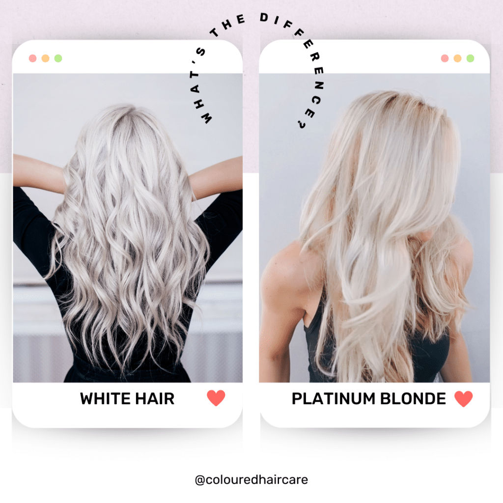 what the difference white hair vs platinum blonde