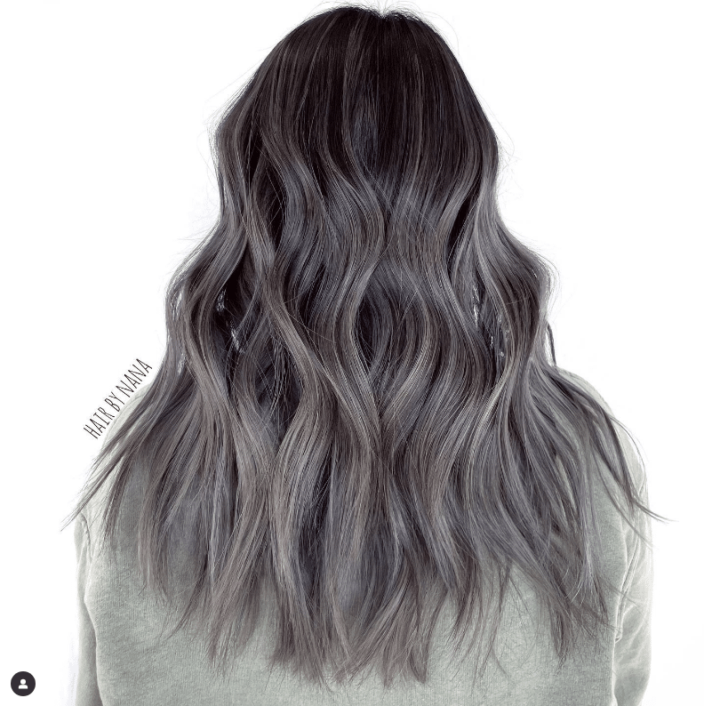 Gray Blending For Dark Hair - ash gray ombre instagram post