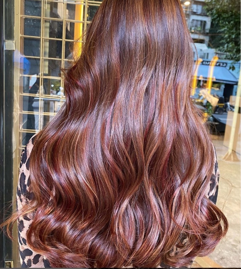 Light Brown with Cherry Caramel Highlights