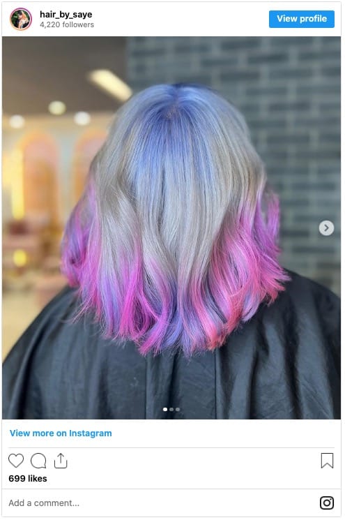 Dip dye ends pink on blonde hair